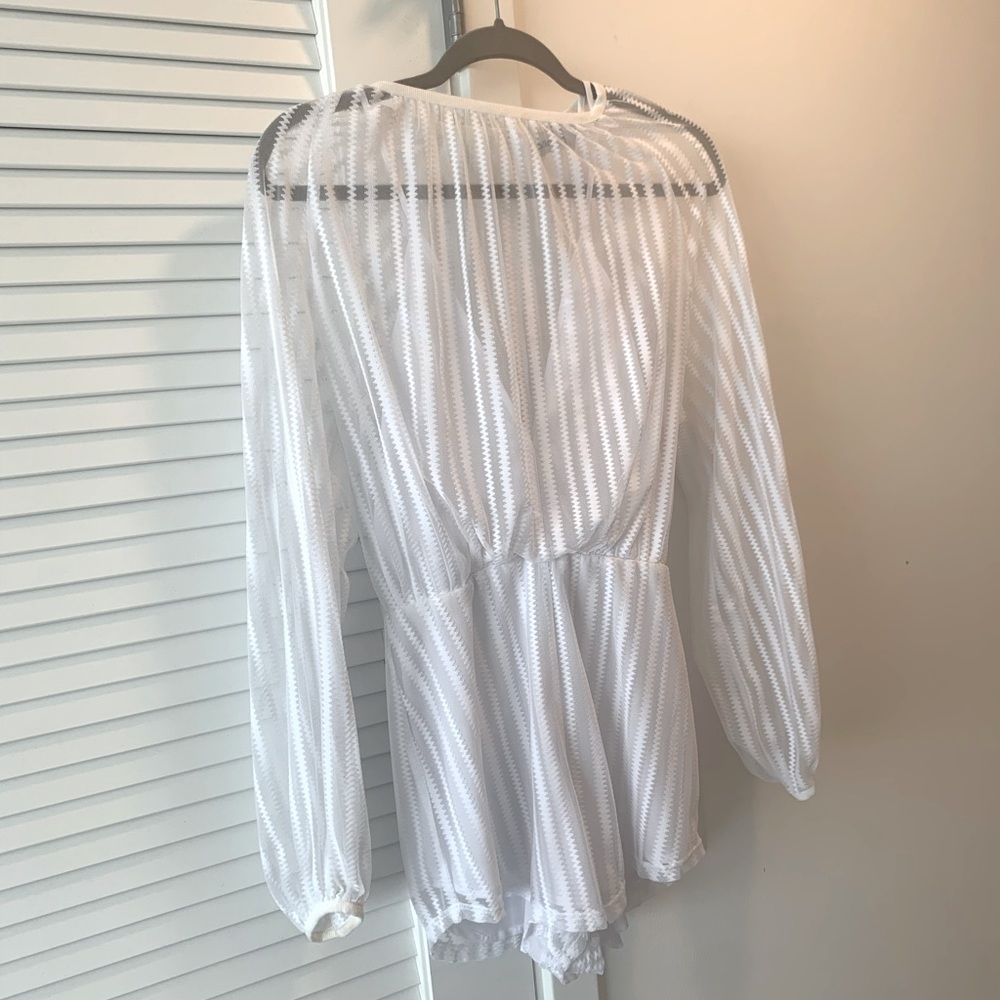 Free People White Sheer Romper